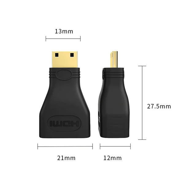 Adaptador Hdmi a mini HDMI Tipo C Macho Negro