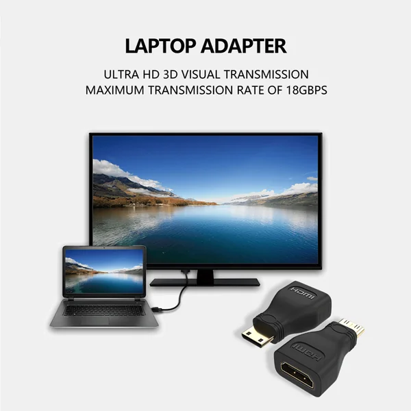 Adaptador Hdmi a mini HDMI Tipo C Macho Negro