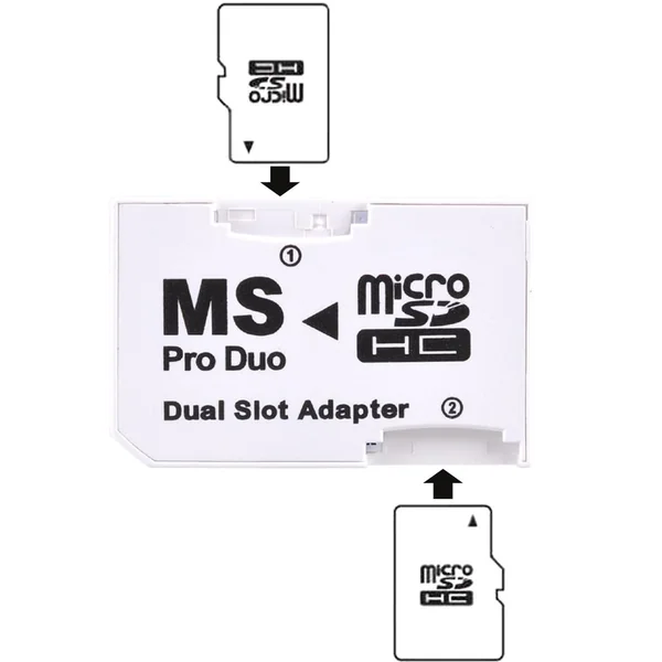 Adaptador micro SD a memory stick pro duo dual Blanco
