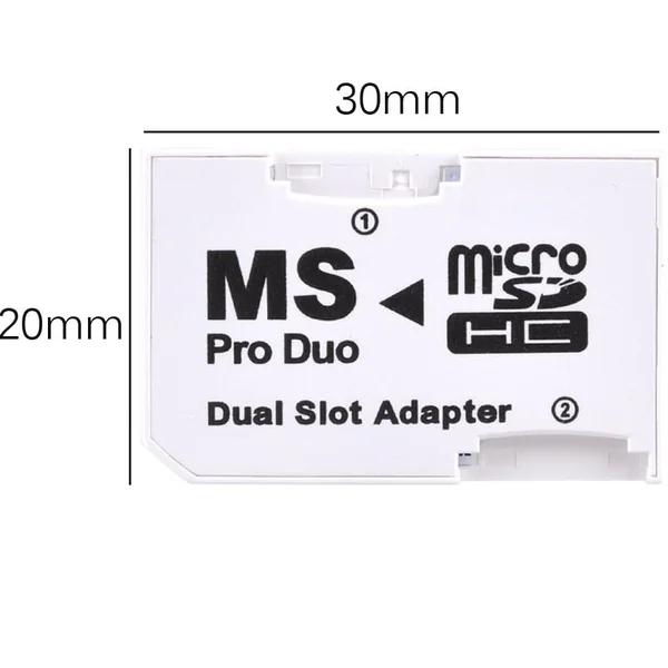 Adaptador micro SD a memory stick pro duo dual Blanco
