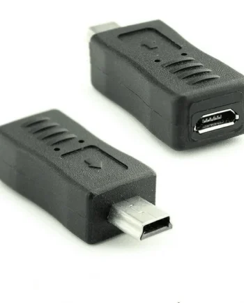 Adaptador micro USB hembra a mini USB macho Negro
