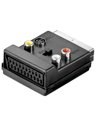 Adaptador Scart AV conmutable macho-hembra Negro