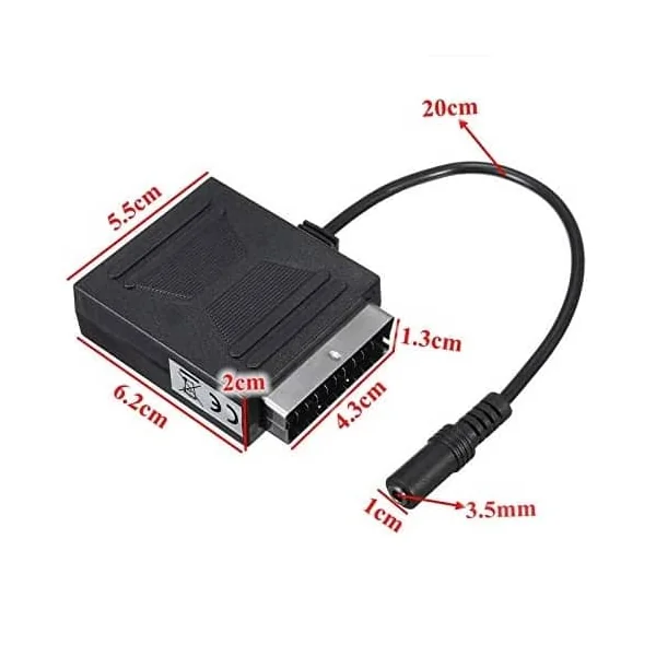 Adaptador SCART con jack audio estereo Negro