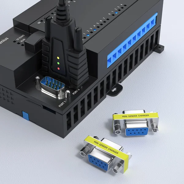 Adaptador serie RS232 DB9 hembra-hembra Gris