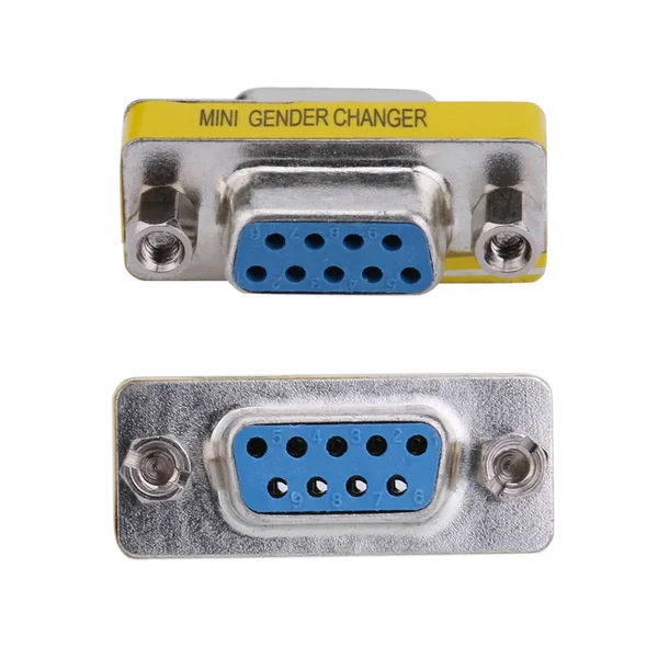 Adaptador serie RS232 DB9 hembra-hembra Gris