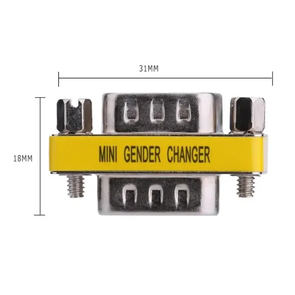 Adaptador serie RS232 DB9 hembra-hembra Gris