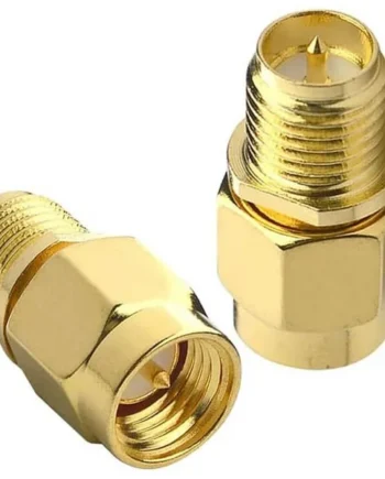 Adaptador SMA hembra de polaridad inversa Dorado