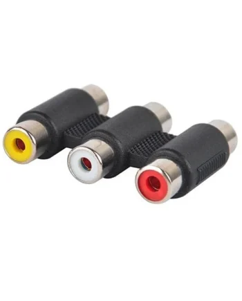 Adaptador triple RCA hembra Negro