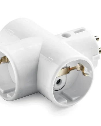 Adaptador triple Schuko TT 16A Blanco