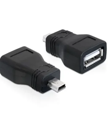 Adaptador USB 2.0 hembra a mini USB macho Negro