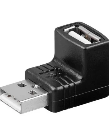 Adaptador USB 2.0 macho a hembra acodado 90 grados Negro