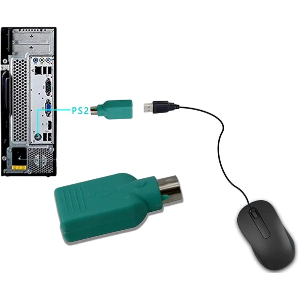 Adaptador USB a PS2 para raton Verde