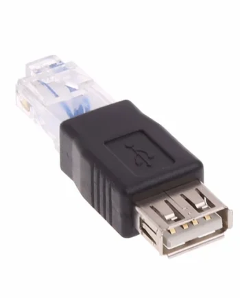 Adaptador USB hembra a RJ45 macho Negro
