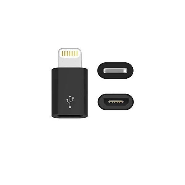 Adaptador USB Micro B a Lightning Negro