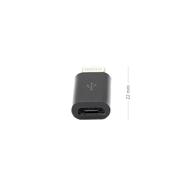 Adaptador USB Micro B a Lightning Negro