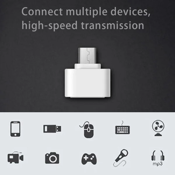 Adaptador USB tipo A hembra a micro USB macho Blanco