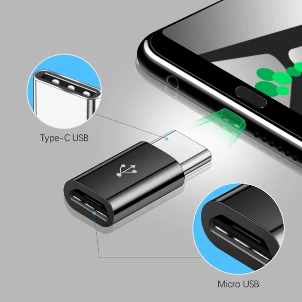 Adaptador USB tipo C 3.1 macho a Micro USB hembra Negro