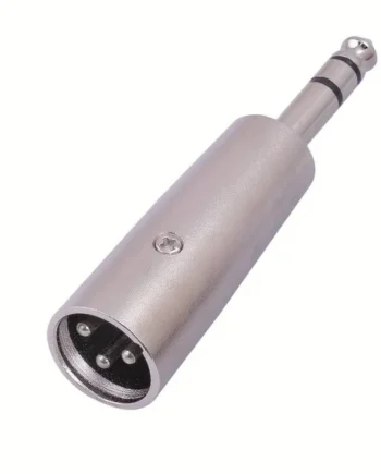 Adaptador XLR estereo 3 pin macho - jack 6.35 macho Gris