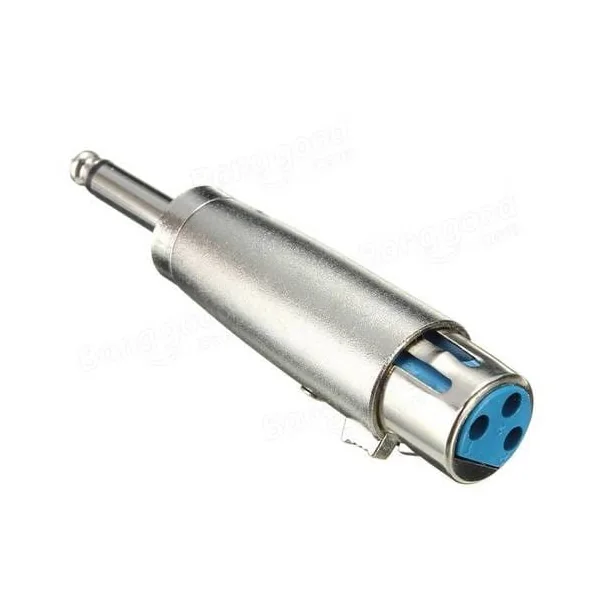 Adaptador XLR mono 3 pin hembra a jack 6.35 macho Gris