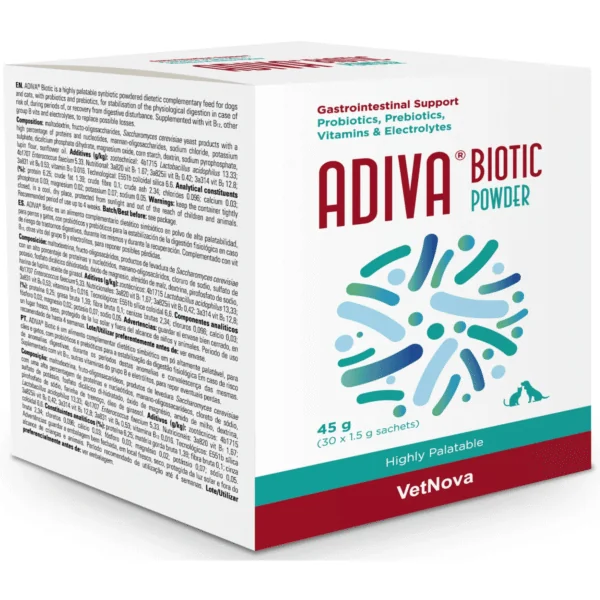 Adiva BIOTIC powder probióticos y prebióticos perros gatos en polvo
