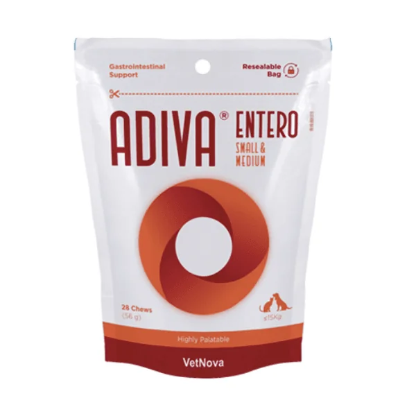 Adiva entero small y medium 28 chews perros gatos