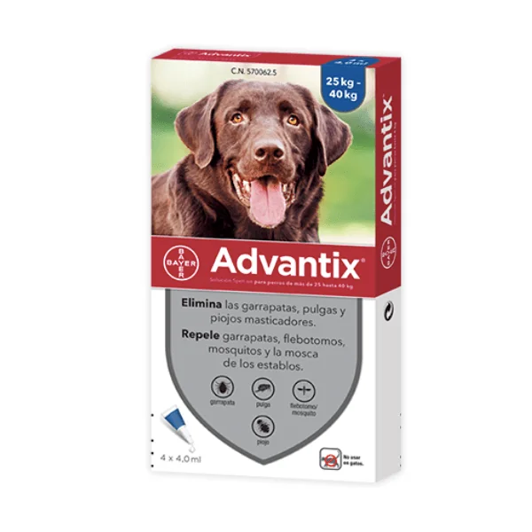 Advantix Perros pipetas antiparasitarias más de 25 kg