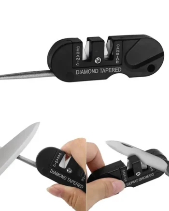 Afilador de cuchillo portatil 4 en 1 Negro