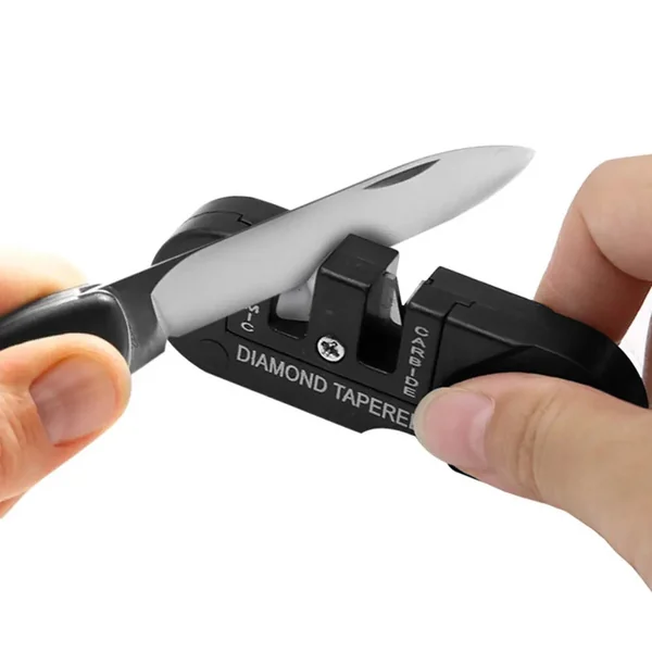 Afilador de cuchillo portatil 4 en 1 Negro
