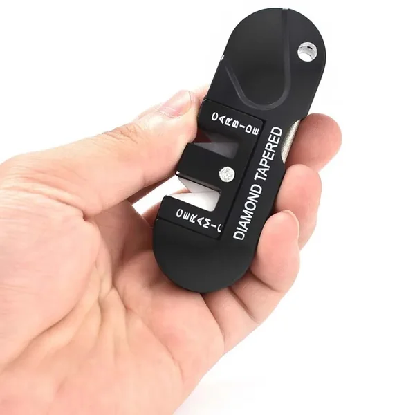Afilador de cuchillo portatil 4 en 1 Negro