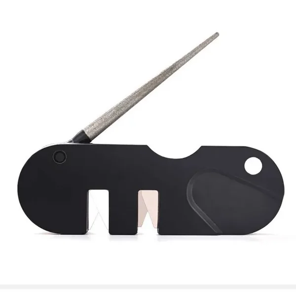 Afilador de cuchillo portatil 4 en 1 Negro