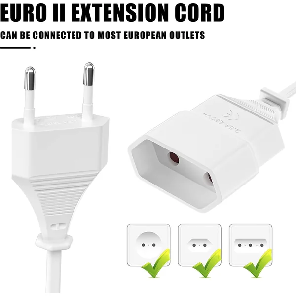Alargador de corriente CEE 7/16 2 M Blanco