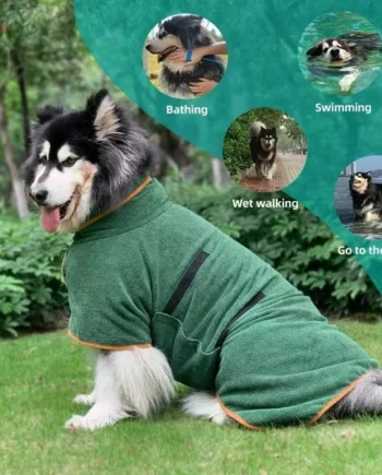Albornoz de microfibra para perros