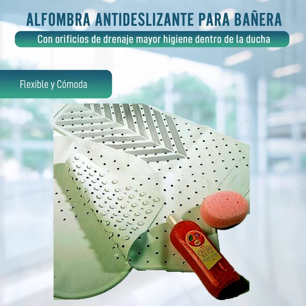 Alfombra Antideslizante Ducha Adaptable con Ventosas