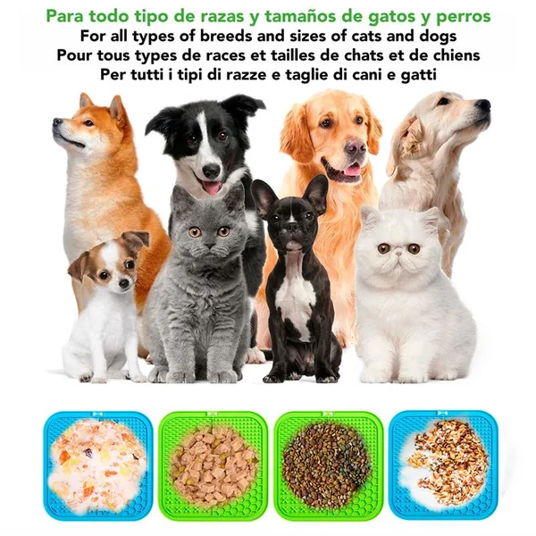 Alfombrilla de lamido verde para perros y gatos