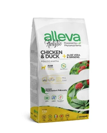 Alleva Holistic Pollo y Pato Pienso sin cereales para Perros adultos Medianos