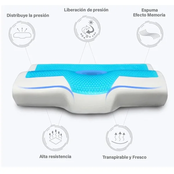 Almohada Cervical de Gel y Espuma con Efecto Memoria