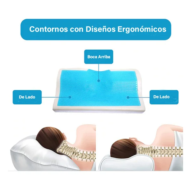 Almohada Cervical de Gel y Espuma con Efecto Memoria