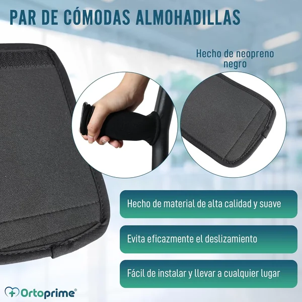 Almohadillas Muletas Acolchadas Velcro Ajustable | 2 Unidades