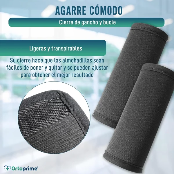 Almohadillas Muletas Acolchadas Velcro Ajustable | 2 Unidades