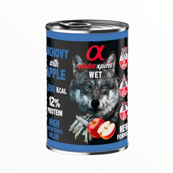 Alpha Spirit Comida Húmeda Boquerón y Manzana Roja para Perros