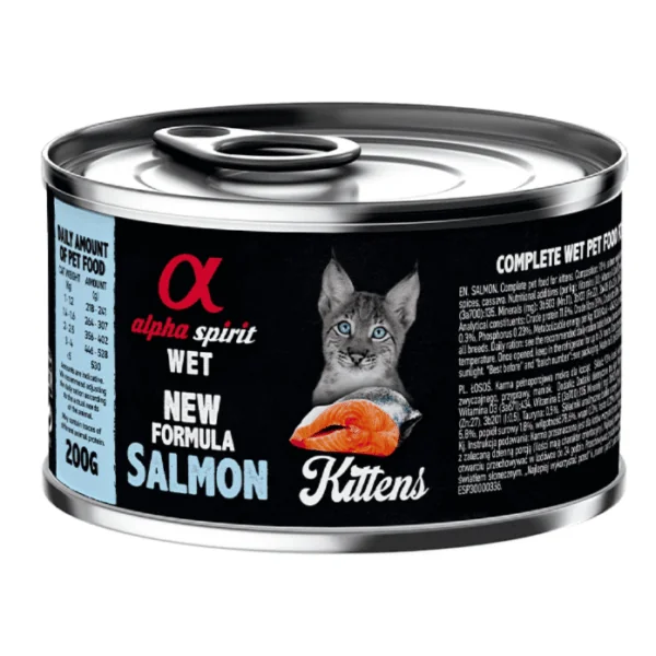 Alpha Spirit kitten SALMÓN lata gatitos 6x200 g