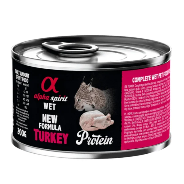 Alpha Spirit lata PAVO gatos 6x200 g