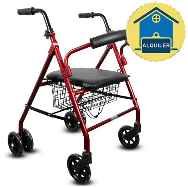 ALQUILER MENSUAL Andador Ortopédico Plegable Rollator Cuatro Ruedas