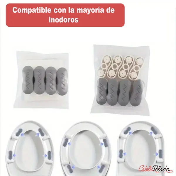 Amortiguadores Autoadhesivos Para Tapa De Inodoro 4 Uds Blanco