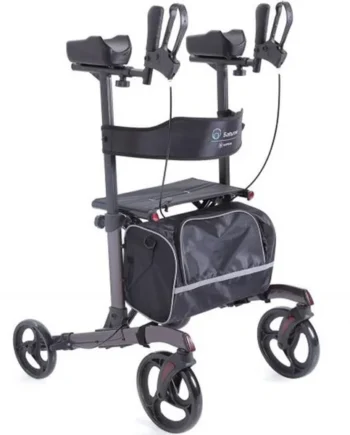 Andador 4 Ruedas con Asiento Carrito Compra y Apoyabrazos