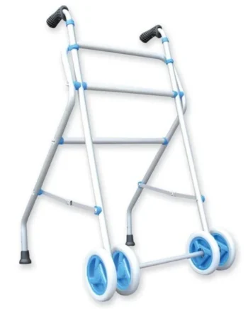 Andador Aluminio Plegable 4 Ruedas Azul