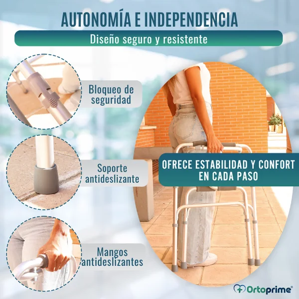 Andador Ancianos sin Ruedas | Caminador Adultos Aluminio Plegable