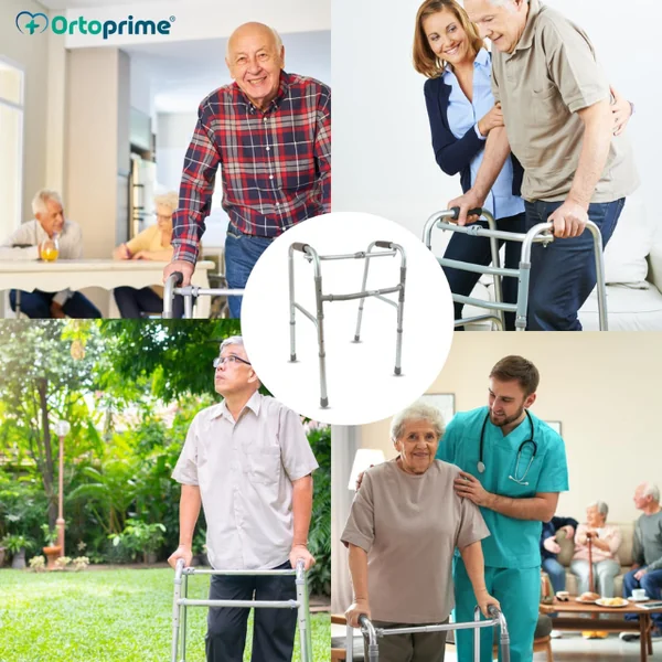Andador Ancianos sin Ruedas | Caminador Adultos Aluminio Plegable
