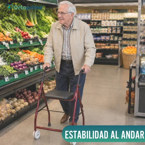 Andador Caminador Regulable Aluminio | Asiento Acolchado