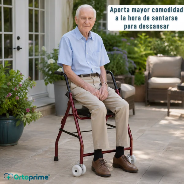 Andador Caminador Regulable Aluminio | Asiento Acolchado